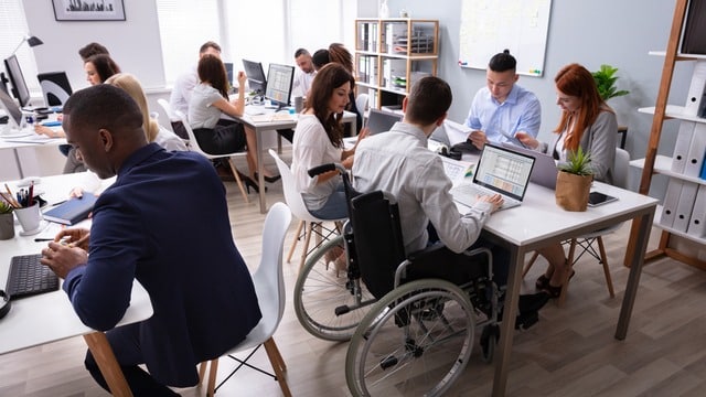 An office staff working