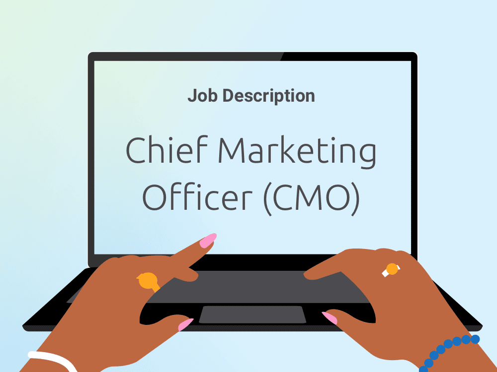 CMO job description on a laptop