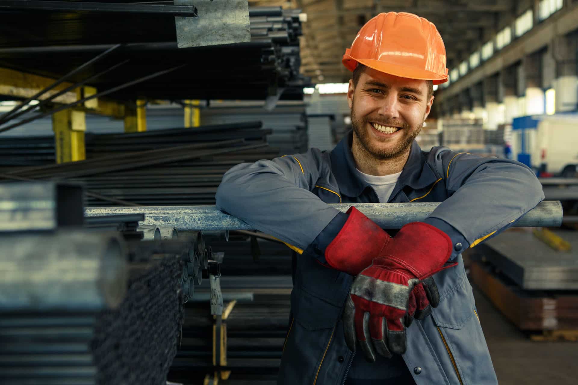Professional engineer at the warehouse