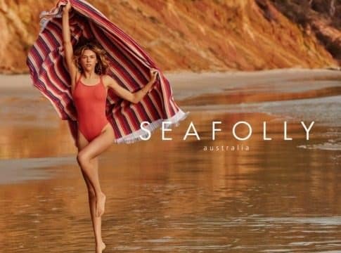 Seafolly logo with a lady in a swimsuit