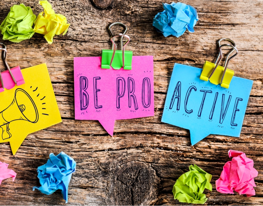 Be proactive written with colourfull charts