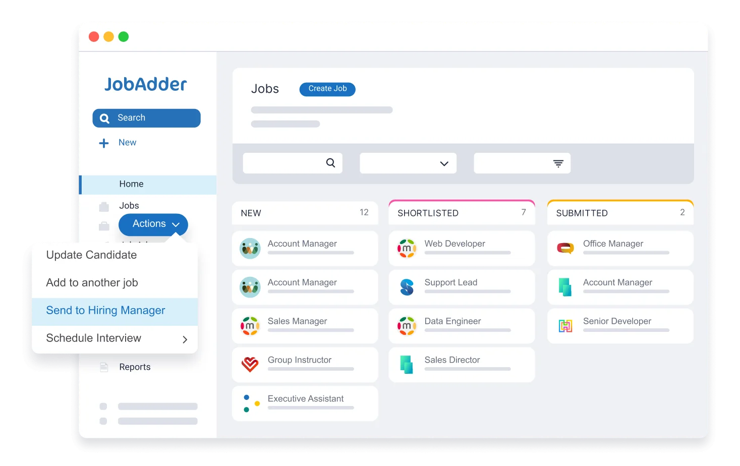 JobAdder Application Tracking process