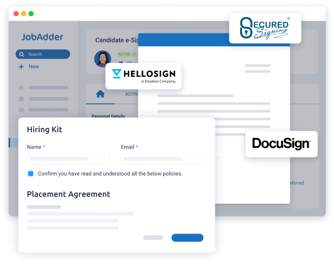 JobAdder hiring kit UI