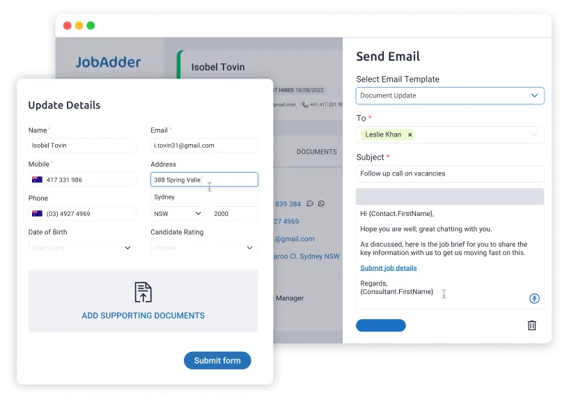 JobAdder Details UI