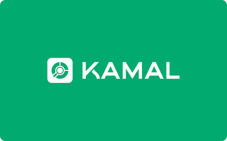 Kamal logo with green background